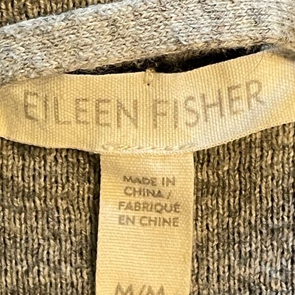 Eileen Fisher Merino Wool Blend Felted Cardigan Womens Medium 2-Tone Gray Draped - Picture 5 of 7